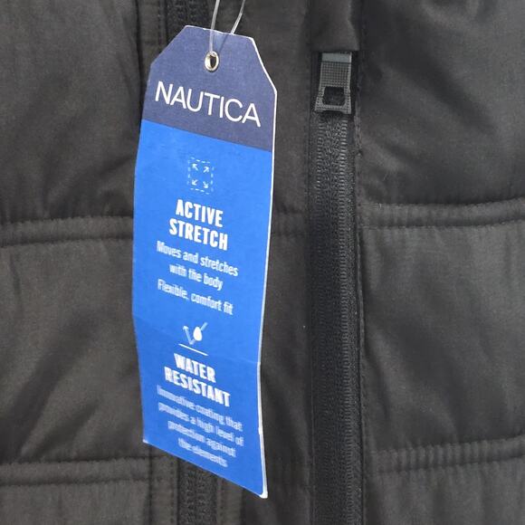 Nautica Men's Black Quilted Performance Jacket Water Wind Resistant Size M - Picture 5 of 14